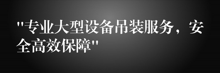 “專業(yè)大型設備吊裝服務，安全高效保障”