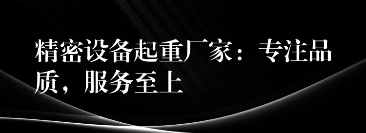 精密設(shè)備起重廠家：專注品質(zhì)，服務(wù)至上